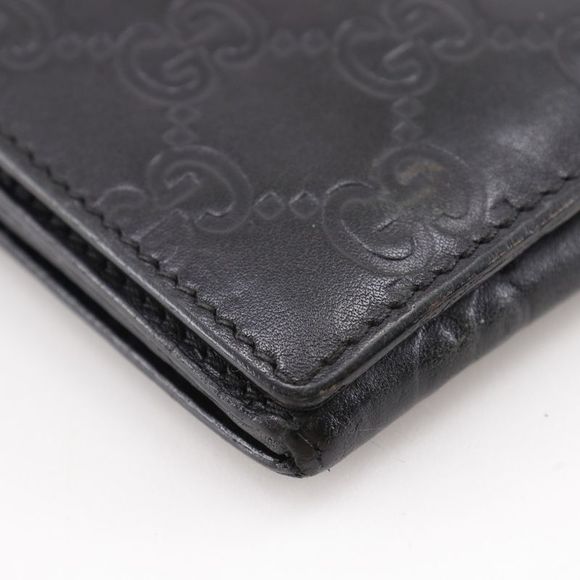 Gucci GG 146229 Striped Leather Black Unisex Long Wallet - Picture 4 of 10